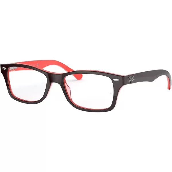 imageRayBan Kids Ry1531 Square Prescription Eyeglass FramesOpal Brown on Transparent RoseDemo Lens