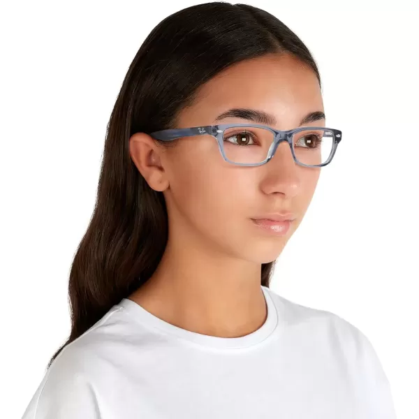 imageRayBan Kids Ry1531 Square Prescription Eyeglass FramesTransparent BlueDemo Lens