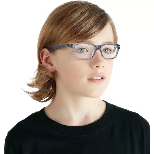 imageRayBan Kids Ry1531 Square Prescription Eyeglass FramesTransparent BlueDemo Lens