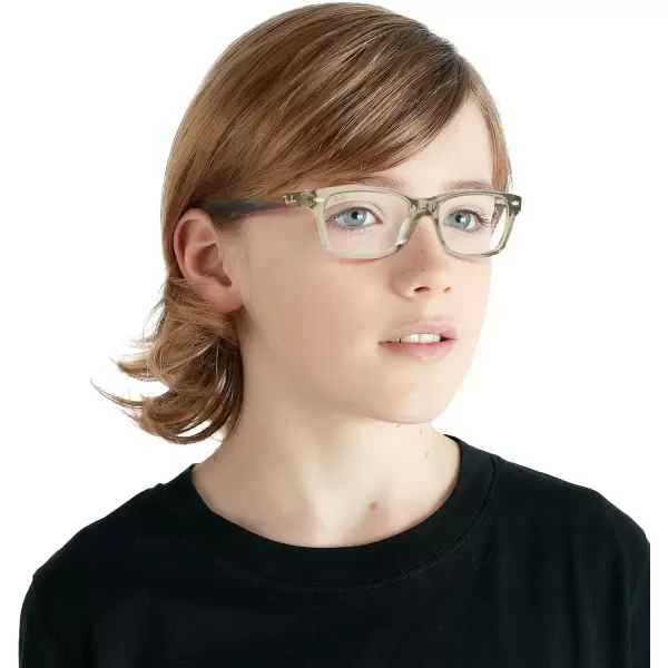 imageRayBan Kids Ry1531 Square Prescription Eyeglass FramesTransparent GreenDemo Lens