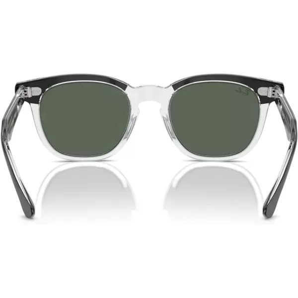 imageRayBan Rj9098s Square SunglassesBlack on TransparentDark Green