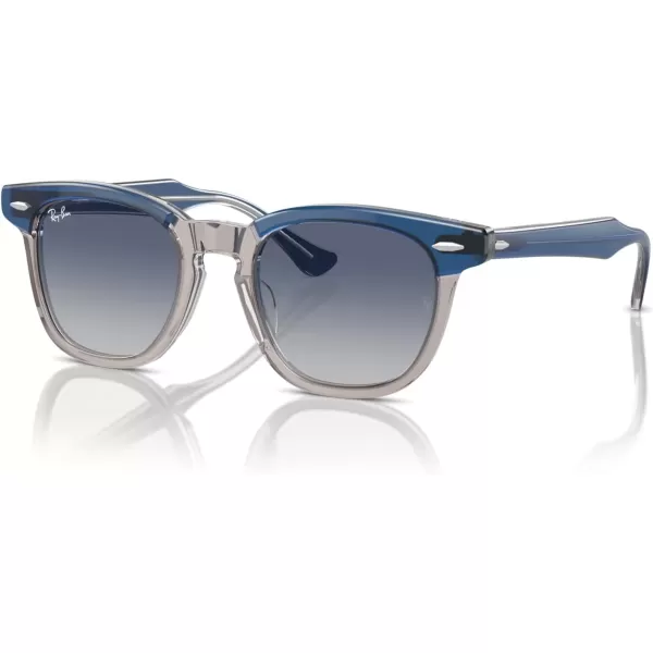 imageRayBan Rj9098s Square SunglassesTop Dark BlueBrownLight GreyGrey Gradient Blue