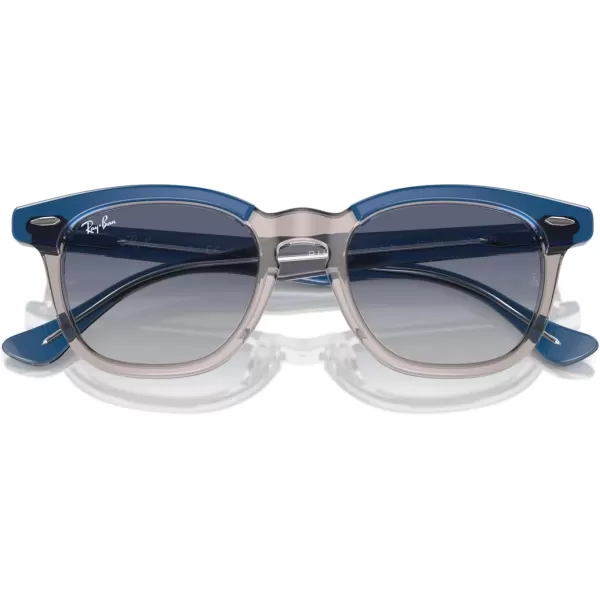 imageRayBan Rj9098s Square SunglassesTop Dark BlueBrownLight GreyGrey Gradient Blue