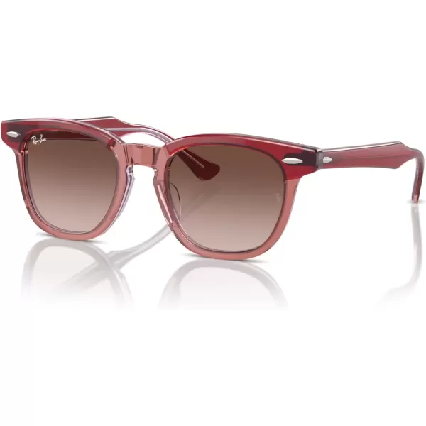imageRayBan Rj9098s Square SunglassesTop RedOrangeLight PurpleBrown Gradient