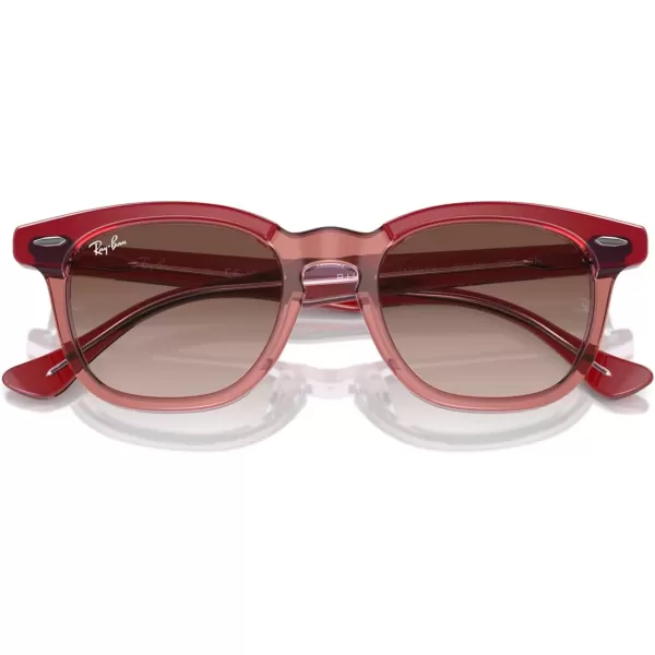 imageRayBan Rj9098s Square SunglassesTop RedOrangeLight PurpleBrown Gradient