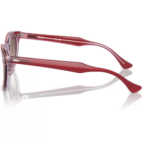 imageRayBan Rj9098s Square SunglassesTop RedOrangeLight PurpleBrown Gradient