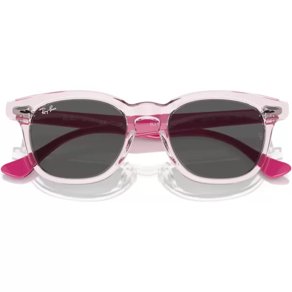 imageRayBan Rj9098s Square SunglassesTransparent PinkDark Grey