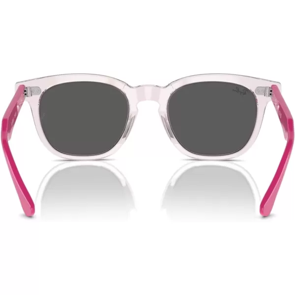 imageRayBan Rj9098s Square SunglassesTransparent PinkDark Grey