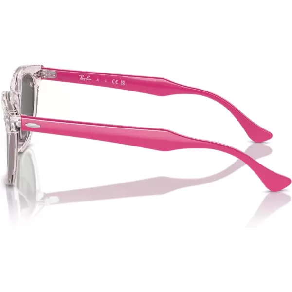 imageRayBan Rj9098s Square SunglassesTransparent PinkDark Grey