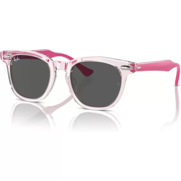 imageRayBan Rj9098s Square SunglassesTransparent PinkDark Grey