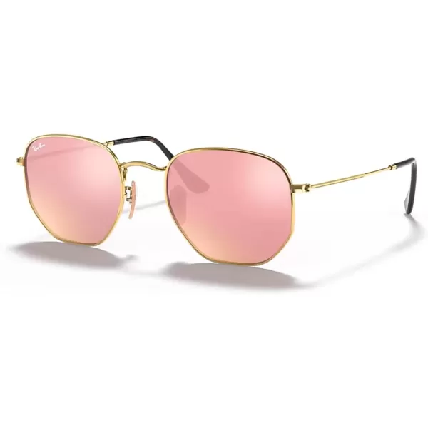 imageRayBan RB3548N Hexagonal Sunglasses For Men For Women  Bundle with Designer iWear KitGold  Copper Mirror Flash