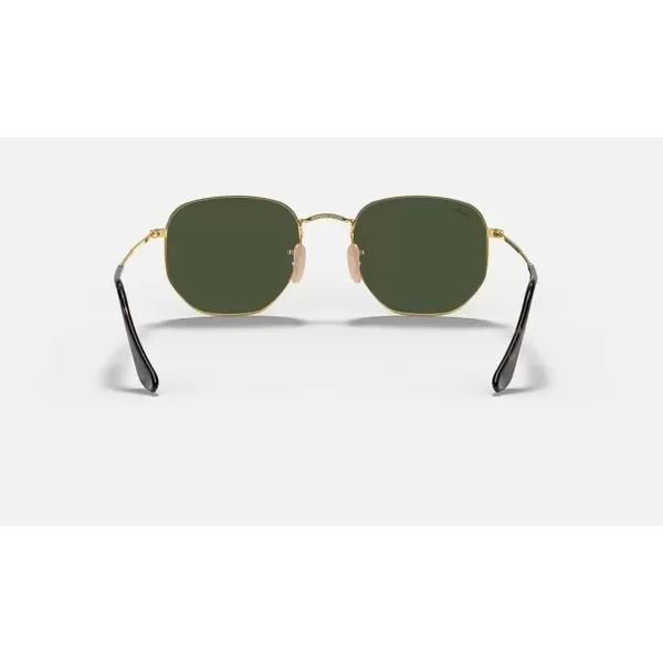 imageRayBan RB3548N Hexagonal Sunglasses For Men For Women  Bundle with Designer iWear KitGold  G15 Green