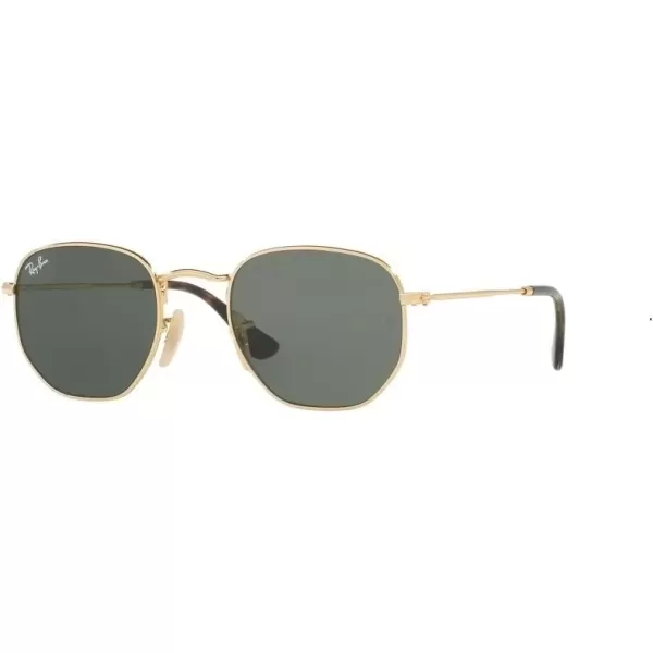 imageRayBan RB3548N Hexagonal Sunglasses For Men For Women  Bundle with Designer iWear KitGold  G15 Green