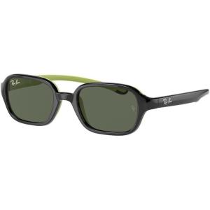 imageRayBan Kids RJ9074S Rectangular SunglassesBlack on Rubber GreenDark Green