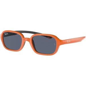 imageRayBan Kids RJ9074S Rectangular SunglassesOrange on Rubber BlackDark Grey