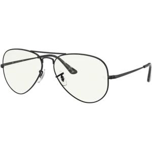 imageRayBan Rb3689 Aviator Metal Ii Blue Light Filtering GlassesBlackClear Blue Light Filtering