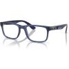 imageRayBan Womens Rx7232m Scuderia Ferrari Collection Rectangular Prescription Eyewear FramesTransparent BlueDemo Lens