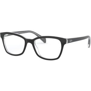 imageRayBan Girls Ry1591 Square Prescription Eyeglass FramesBlack on TransparentDemo Lens