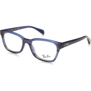 imageRayBan Girls Ry1591 Square Prescription Eyeglass FramesStriped BlueDemo Lens