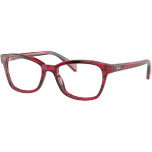 imageRayBan Girls Ry1591 Square Prescription Eyeglass FramesStriped RedDemo Lens