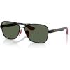 imageRayBan RB8336M Scuderia Ferrari Collection Square Sunglasses Matte BlackDark Green 58 mm
