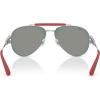 imageRayBan Rb3762m Scuderia Ferrari Collection Round SunglassesSilverDark Grey Mirrored BlueRed