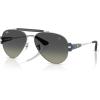 imageRayBan Rb3762m Scuderia Ferrari Collection Round SunglassesSilverGrey Gradient