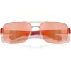 imageRayBan Rb3763m Square SunglassesSilverBrown Mirrored RedYellow