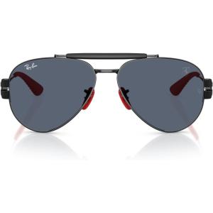 imageRayBan Rb3762m Scuderia Ferrari Collection Round SunglassesBlackDark Grey