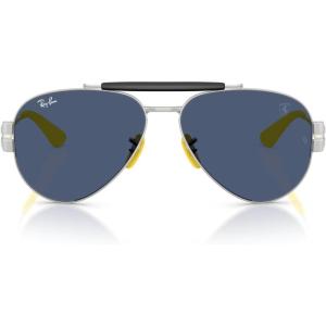 imageRayBan Rb3762m Scuderia Ferrari Collection Round SunglassesSilverDark Blue