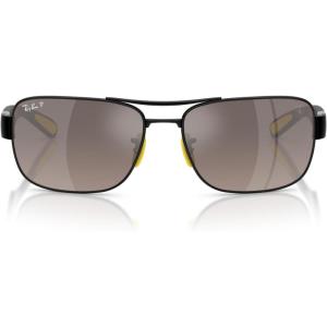 imageRayBan Rb3763m Square SunglassesBlackGrey Mirrored Grey Gradient Polarized