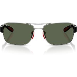 imageRayBan Rb3763m Square SunglassesSilverDark Green