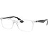 imageRayBan Rx7047 Rectangular Prescription Eyeglass FramesTransparent on BlackDemo Lens