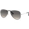 imageRayBan Kids RJ9506S Metal Aviator SunglassesBlack on SilverLight Grey Gradient Dark Grey