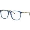 imageRayBan Rx5387f Low Bridge Fit Square Prescription Eyeglass FramesTransparent BlueDemo Lens