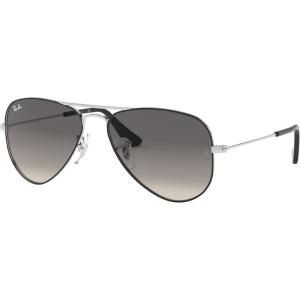 imageRayBan Kids RJ9506S Metal Aviator SunglassesBlack on SilverLight Grey Gradient Dark Grey