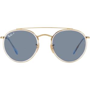 imageRayBan RB3647N Double Bridge Round SunglassesGoldBlue Polarized