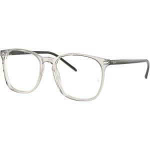 imageRayBan Rx5387f Low Bridge Fit Square Prescription Eyeglass FramesTransparent BeigeDemo Lens