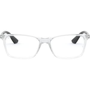 imageRayBan Rx7047 Rectangular Prescription Eyeglass FramesTransparent on BlackDemo Lens