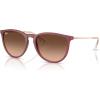 imageRayBan RB4171 Erika Round SunglassesRubber VioletPink Gradient Brown