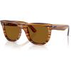 imageRayBan Rbr0502s Wayfarer Reverse Square SunglassesStriped HavanaPolarized Dark Brown