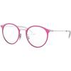 imageRayBan Kids Ry1053 Round Prescription Eyeglass FramesFuchsia on SilverDemo Lens