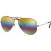 imageRayBan RB3025 Classic Mirrored Aviator SunglassesMetallic Light BronzeLight Grey Mirrored Rainbow