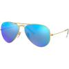 imageRayBan RB3025 Classic Polarized Aviator SunglassesMatte GoldPolarized Blue Mirror