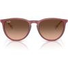 imageRayBan RB4171 Erika Round SunglassesRubber VioletPink Gradient Brown