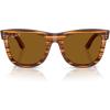 imageRayBan Rbr0502s Wayfarer Reverse Square SunglassesStriped HavanaPolarized Dark Brown