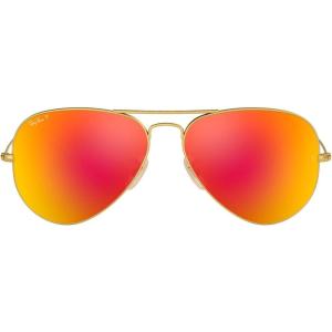imageRayBan RB3025 Classic Polarized Aviator SunglassesMatte GoldPolarized Brown Mirror Red