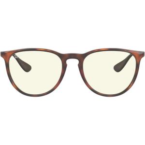 imageRayBan RB4171 Erika Round SunglassesRubber HavanaClear Blue Light Filter