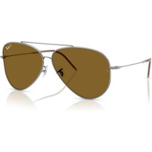 imageRayBan Rbr0101s Aviator Reverse SunglassesGunmetalPolarized Dark Brown