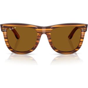 imageRayBan Rbr0502s Wayfarer Reverse Square SunglassesStriped HavanaPolarized Dark Brown